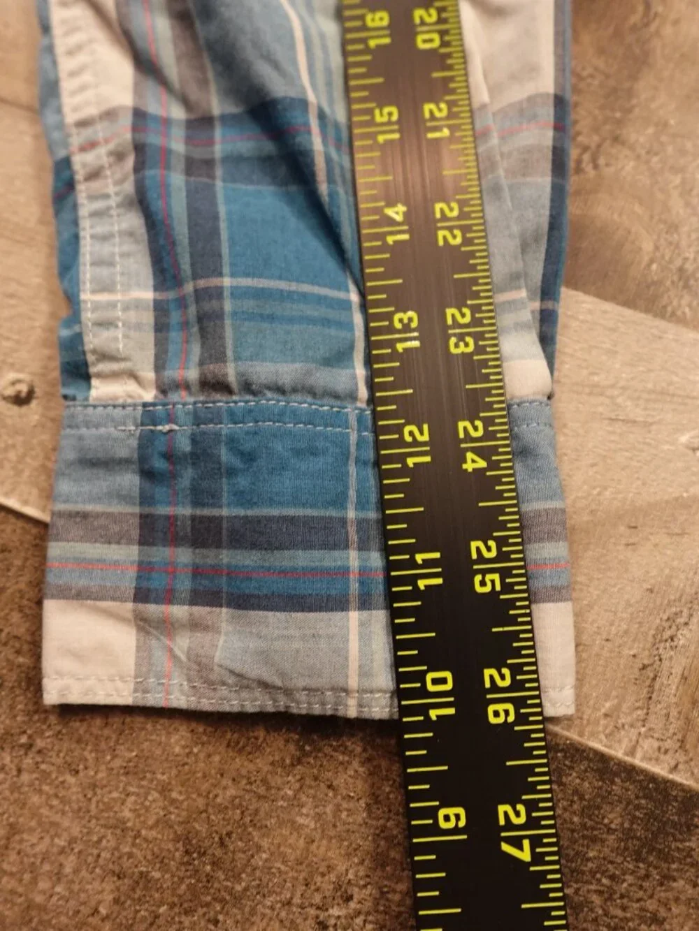 The North Face‎ Plaid Snap Button Up Shirt Men’s Small Blue Outdoor Hiking